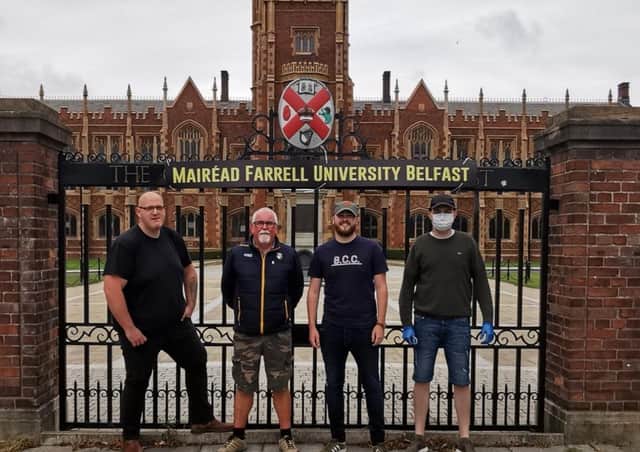 Lasair Dhearg  members ‘renamed’ QUB after former student and IRA member Mairéad Farrell.