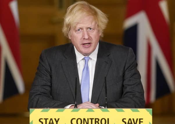 Prime Minister Boris Johnson delivers his briefing in Downing Street today