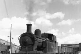 Steam locomotive - York Road, Belfast: Until late 1970, the Belfast & Northern Counties Railway and its successors the Midland Railway (NCC), LMS (NCC), Ulster Transport Authority and Northern Ireland Railways had a steam locomotive running shed near Duncrue Street to the north of York Road station. This was closed in late 1970 and the site obliterated as it was in the way of the M5 motorway. On a forgotten date in July 1968, former Sligo Leitrim & Northern Counties 0.6.4T "Lough Erne" (UTA/NIR No. 27) shunts open wagons about the yards