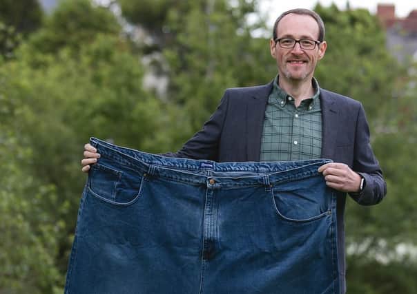 Phil Kayes from Bangor used to wear trousers with a 68-inch waist
