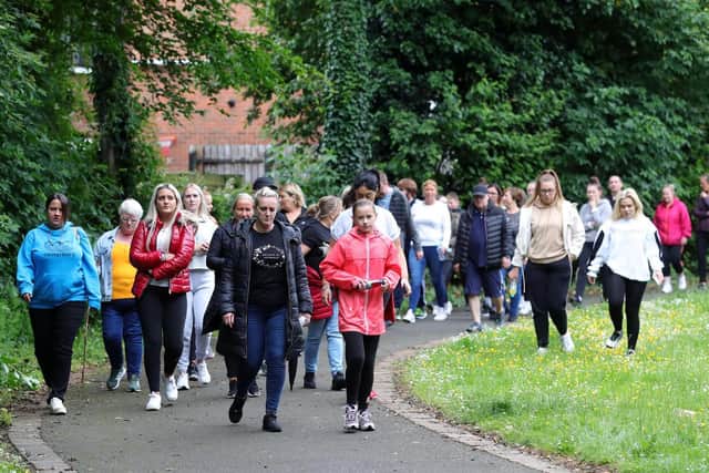 People taking part in just one of the searches for missing Noah Donohoe. (Photo: Presseye)