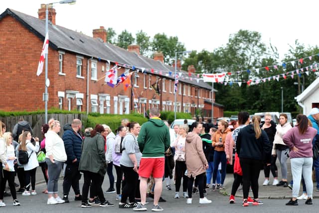 Local residents gather to begin searches in the north Belfast area today as the search continues for 14 year old Noel Donahoe who disappeared on Sunday.
PICTURE BY STEPHEN DAVISON
