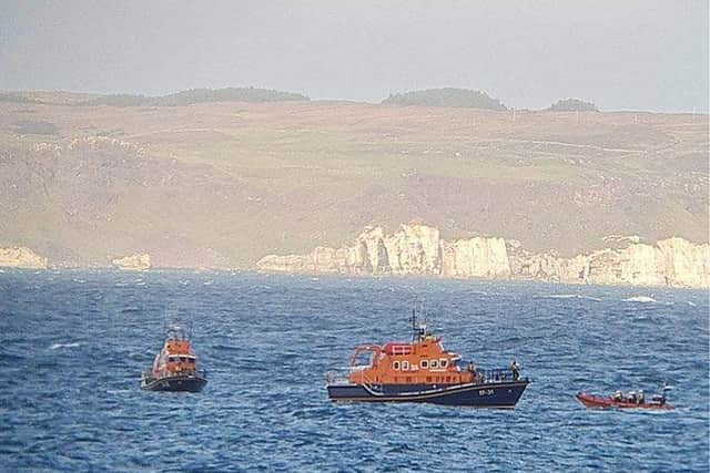 RNLI lifeboats as part of today's operation. Pic McAuley Multimedia