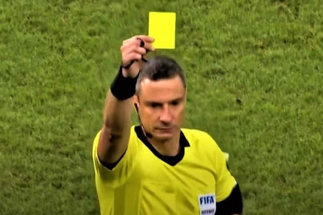 Lewis received his second yellow card from referee Slavko Vincic in the 36th minute