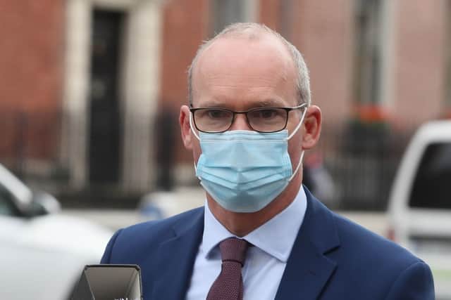 Minister for Foreign Affairs Simon Coveney arriving at Government Buildings, Dublin