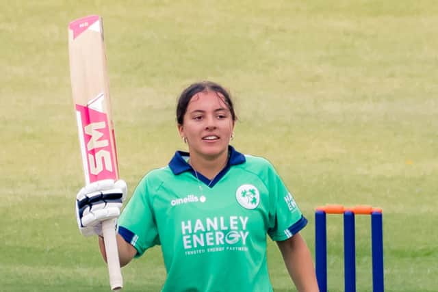 Amy Hunter became the youngest-ever batter to score an international century in Ireland Women’s clash against Zimbabwe. On her 16th birthday, she struck an unbeaten 121 in Harare to become the youngest player, male or female, to score a one-day international century. Pic courtesy of iZimPhoto/Jekesai Njikizana