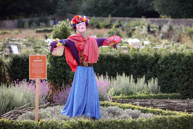 The artist Frida Kahlo is one of the scarecrows at Hillsborough Castle this Halloween