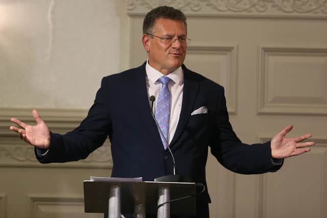 File photo dated 10/09/21 of European Commission vice president Maros Sefcovic who has promised the measures will be "very far-reaching" and address issues over the movement of agri-food goods and medicines across the Irish Sea. Issue date: Wednesday October 13, 2021.