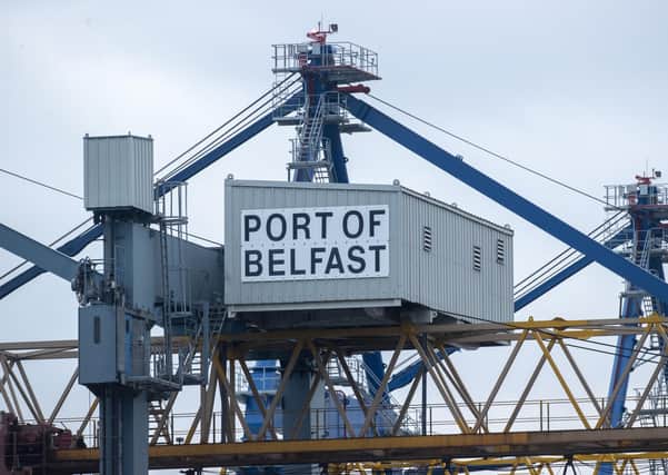 File photo dated 11/11/20 of a Port of Belfast sign at Belfast Harbour. The EU will later outline a range of proposals aimed at resolving the political stand-off over Brexit's Northern Ireland Protocol. Issue date: Wednesday October 13, 2021.