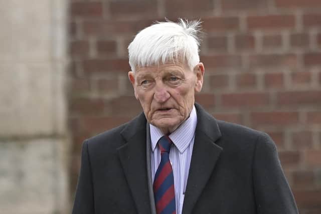 Dennis Hutchings arriving at Laganside Courts, Belfast for a recent hearing.