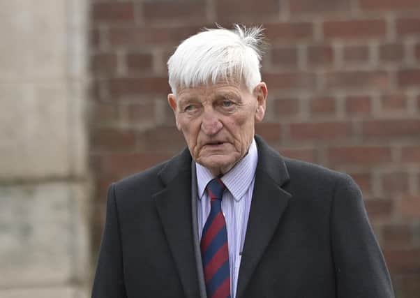 Dennis Hutchings arriving at Laganside Courts, Belfast for a recent hearing.