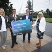 The Mayor of Derry City and Strabane District Council, Graham Warke with Laverne O’Donnell, business officer, Derry City and Strabane District Council, Paul Clancy, chief executive officer, Londonderry Chamber of Commerce and Helen Quigley, chief executive officer, Inner City Trust
