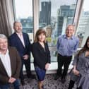Catalyst’s Inbound Investors event in the Europa Hotel in Belfast are Kieran Dalton, head of scaling at Catalyst, Patrick Magee, chief commercial officer at British Business Bank, Clare Guinness, director of Innovation City Belfast, Alan Watts, director of funding at Catalyst and Isabelle O’Keefe, principal of Sure Valley Ventures