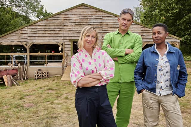 Mel Giedroyc with Helen Welch and Alex de Rijke