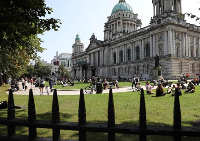 Belfast City Hall will light up for the NI Centenary tomorrow night. Photograph by Declan Roughan / Presseye