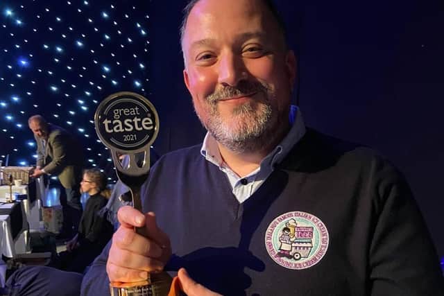 Arnaldo Morelli, managing director of Morelli’s Ice Cream, pictured with the Golden Fork Award