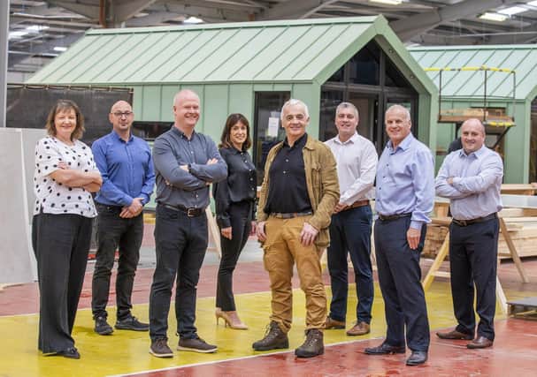 Anne Marie McCartney, CFO and Jans Finance, Jeff McMullan, Jans Composites, Ronan Hamill, CEO, Edel Doherty, Offsite Solutions, Peter Drayne, group director, Neil Jarvis, Jans Lifestyle, Stephen Reid, group commercial director and Gerard Calvin, Etrux