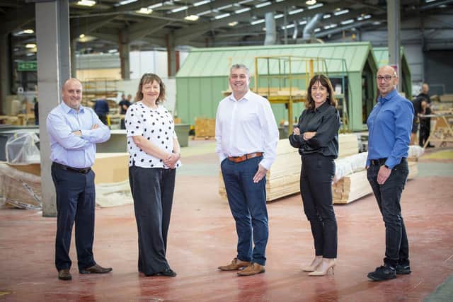 Gerard Calvin, MD of Etrux, Anne Marie McCartney, CFO and MD of Jans Finance, Neil Jarvis, MD of Jans Lifestyle, Edel Doherty, MD of Offsite Solutions and Jeff McMullan, MD of Jans Composites