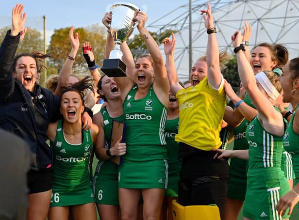 Ireland celebrate their FIH World Cup qualifier win