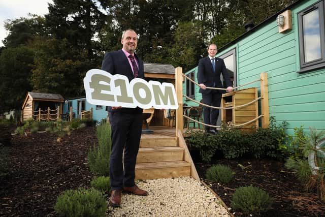 Economy Minister Gordon Lyons pictured at the Resort with John McGrillen, CEO of Tourism Northern Ireland