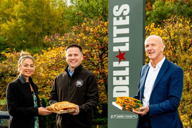 Jackie and Brian Reid, owners of Deli Lites with George McKinney, director of technology, services and scaling, Invest NI