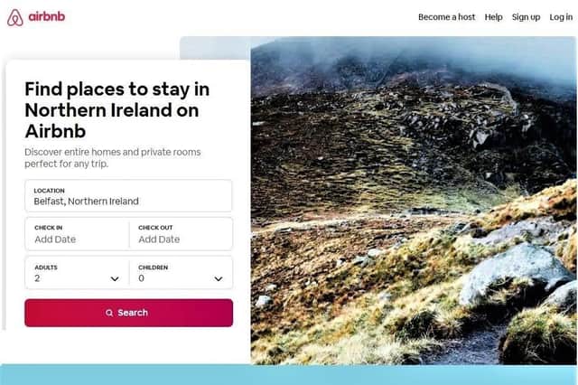 A generic image of Airbnb's Northern Irish site