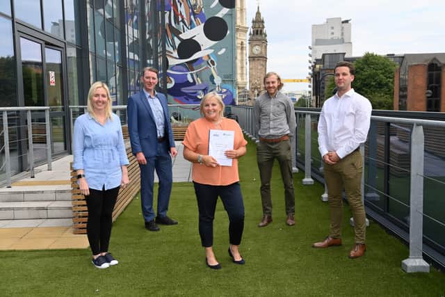Damian Bannon, Belfast Area manager with Sara Elliott, Geraldine Duggan, City Centre manager, Niall Burke and Gareth Doherty from Belfast City Centre Management Company