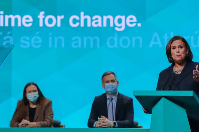 At the weekend’s Sinn Fein Ard-fheis in Dublin, pictured, Mary Lou McDonald crassly proclaimed that "The days of Fenians need not apply are over"