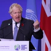 Prime Minister Boris Johnson during the opening ceremony for the Cop26 summit at the Scottish Event Campus (SEC) in Glasgow.