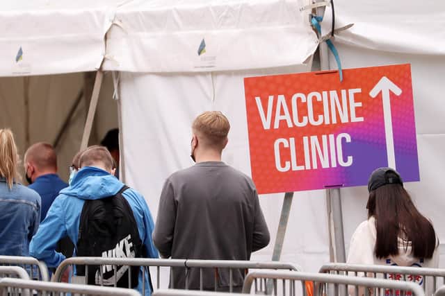 As part of a drive to get young and more people to get the COVID-19 vaccination a pop up vaccine centre was opened at Custom House Square ahead of the Belsonic concerts in Belfast City Centre. 

Picture by Jonathan Porter/PressEye