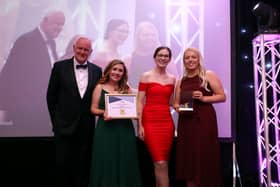 Pictured with the award is Mark Briggs, director of Cliverton Insurance, sponsor, Amber McIntyre, customer care manager at Christies Direct,Chloe Smith, director of Tuft and Megan Byers, key account manager at Christies Global
