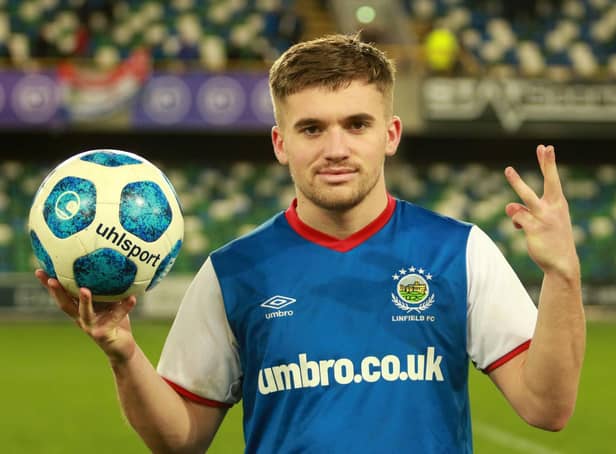 Billy Chadwick hit a hat-trick for Linfield