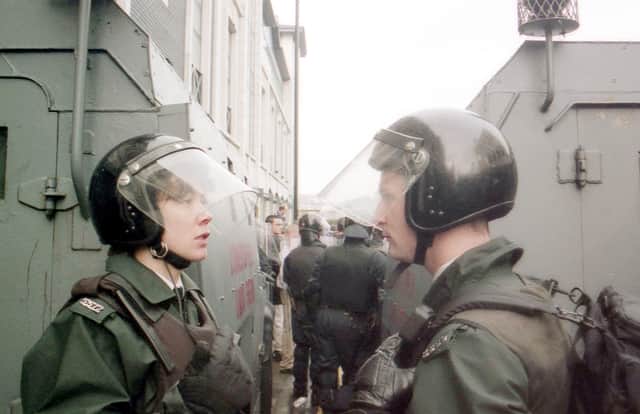 RUC officers on duty in Londonderry