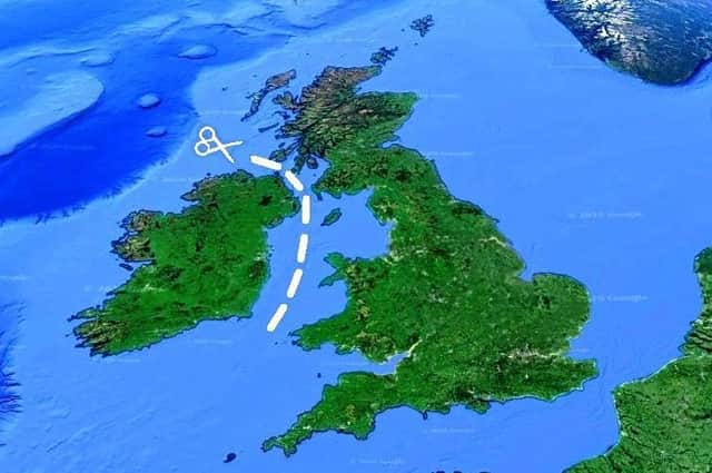 Graphic indicating Irish Sea border