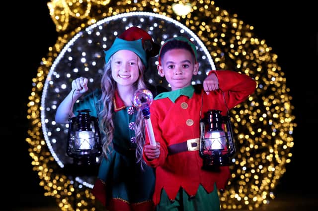 Christmas Elves Jessica and Giovanni celebrates the return of Northern Ireland’s premier Christmas Event, the Enchanted Winter Garden, at Antrim Castle Gardens from Saturday 27th November to Tuesday 21st December 2021. The award-winning gardens will be transformed into a magical illuminated outdoor experience, with a dazzling array of festive attractions sure to entice the whole family along and capture the magic of Christmas.  

Tickets are priced at £6 for an adult, £4 for a child (under two’s go free) and £18 for a family ticket, with tokens purchased separately for rides and attractions. Booking is essential via www.enchantedwintergarden.com.

Picture by Darren Kidd/PressEye