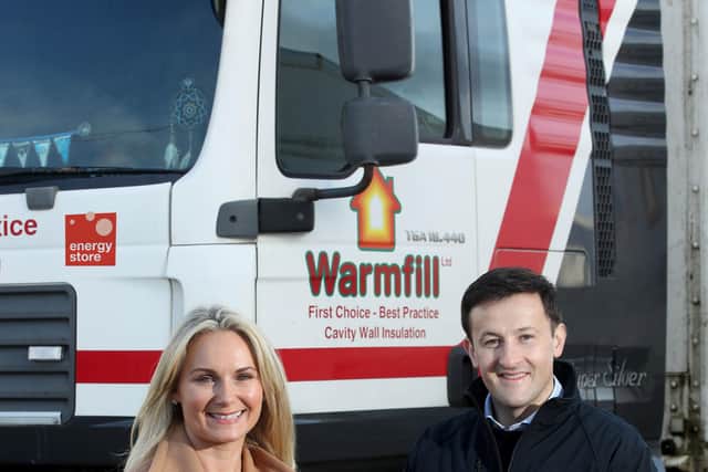 Michelle Wilson, business manager at Danske Bank and Conor McCandless, director UK Operations energystore at acquired WarmFill factory in Larne