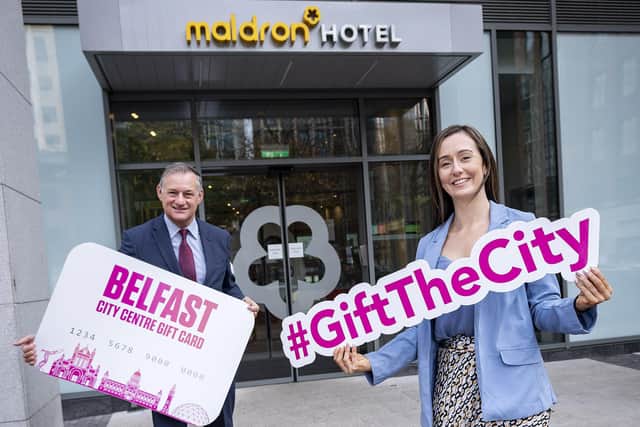Mike Gatt and Natalia O'Hanlon from Maldron Hotel Belfast