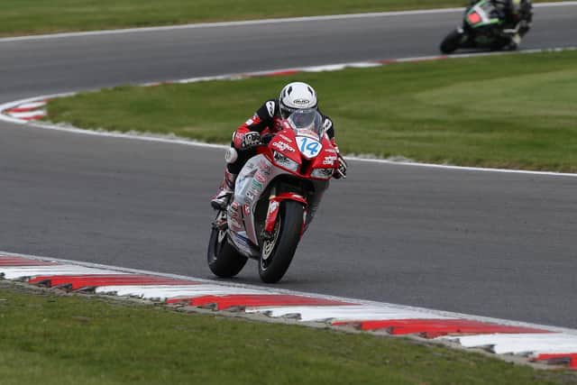 Joey Thompson on the Wilson Craig Honda Supersport machine at Brands Hatch in October. Picture: David Yeomans.
