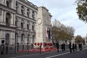The Cenotaph on Whitehall in London as the nation prepares to fall silent to remember the war dead on Armistice