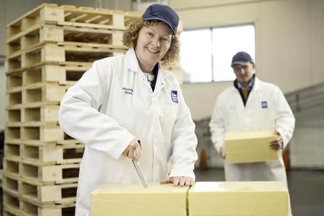 Dale Farm specialist cheese graders Rhonda Grant and Brendan Dunlop