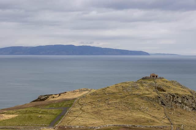 The view from Torr Head in Ballycastle looking across to the west coast of Scotland