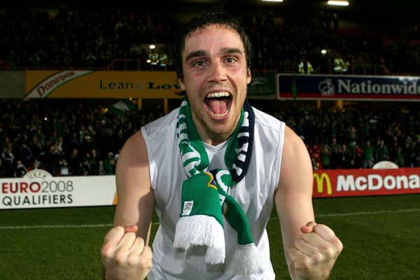 Michael Duff celebrating success for Northern Ireland in 2007. Pic by PressEye Ltd.