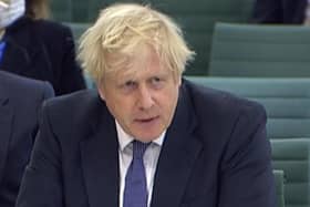 Prime Minister Boris Johnson giving evidence to the Liaison Committee at the House of Commons, London