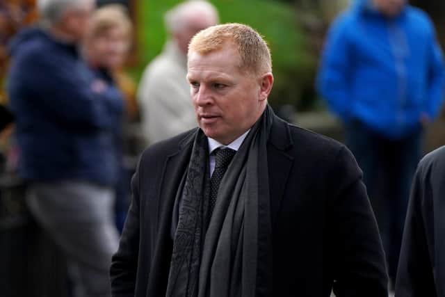 Former Celtic manager Neil Lennon attends the memorial service at Glasgow Cathedral. On the 26th October 2021 it was announced that former Scotland, Rangers and Everton manager Walter Smith had died aged 73. Picture date: Friday November 19, 2021.