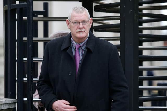 Former Ireland Rugby player and TUV Councillor Davy Tweed pictured leaving the High Court in Belfast. Picture by Jonathan Porter/Press Eye