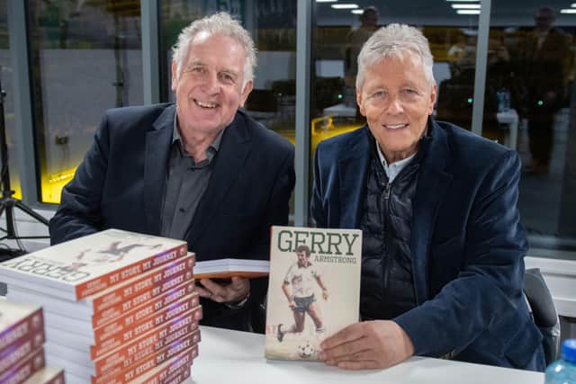 Gerry with former DUP leader Peter Robinson at the book launch
