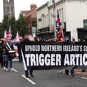 Protocol protest, Newtownards Road, East Belfast. Photograph by Declan Roughan / Press Eye