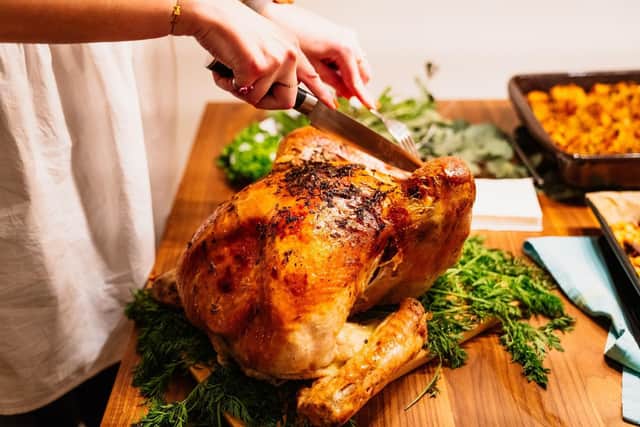 Turkey is traditionally eaten with Thanksgiving Dinner.