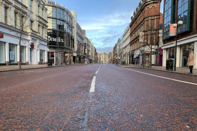 A deserted Belfast city centre back in January of this year. To avoid another lockdown we need leadership