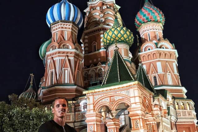 David at the Cathedral of Christ the Saviour in Moscow